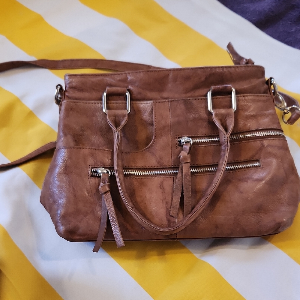 Elegant Tan Leather Shoulder Bag